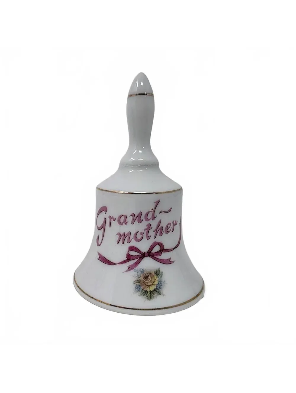 Vintage Papel Grandmother Porcelain Bell Made in Japan Gold Trim Gift